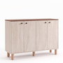 Hanah Home Consola Luvia Travertino y Venezia Nogal